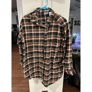 Basic Editions Women's Plaid Button-Up Shirt Size 18W